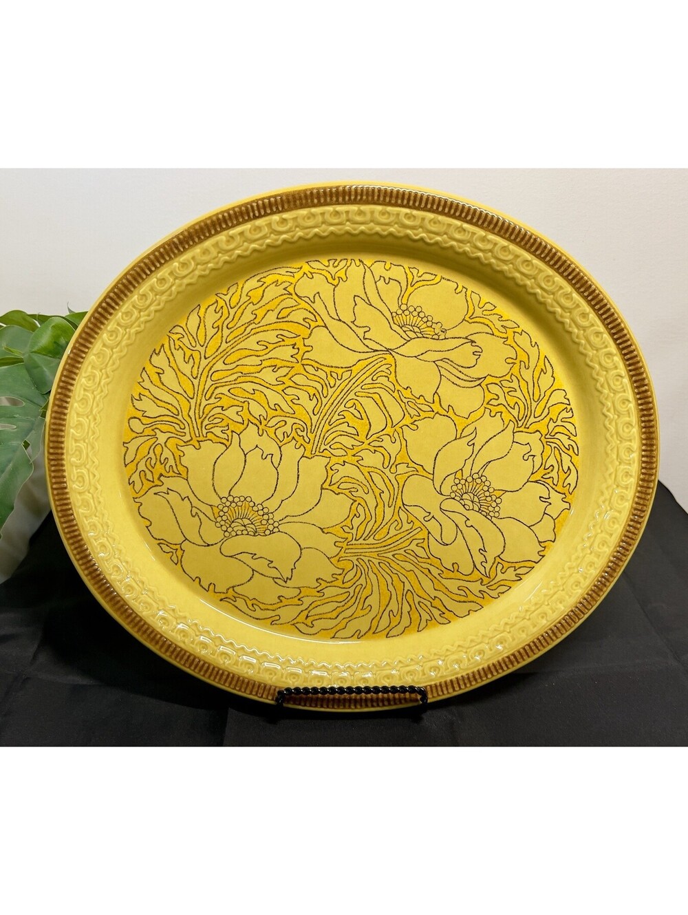 Vintage Franciscan Amapola Large Serving Platter Mustard Yellow Earthenware